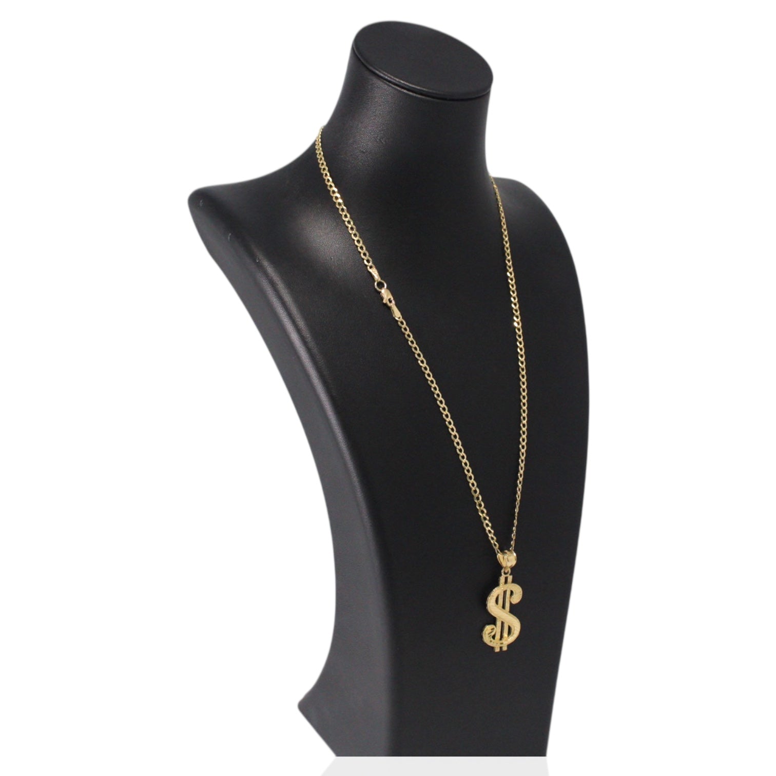 Cuban Gold 14K Chain with Dollar Sign Pendant
