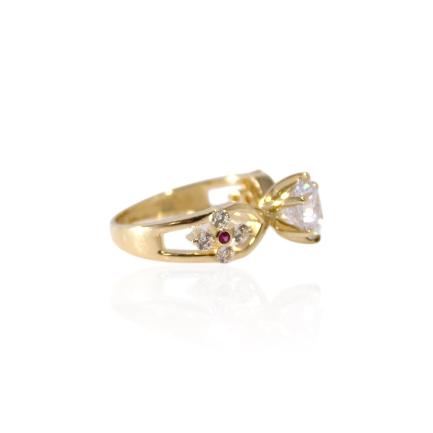 Floral Engagement Ring 14k Gold