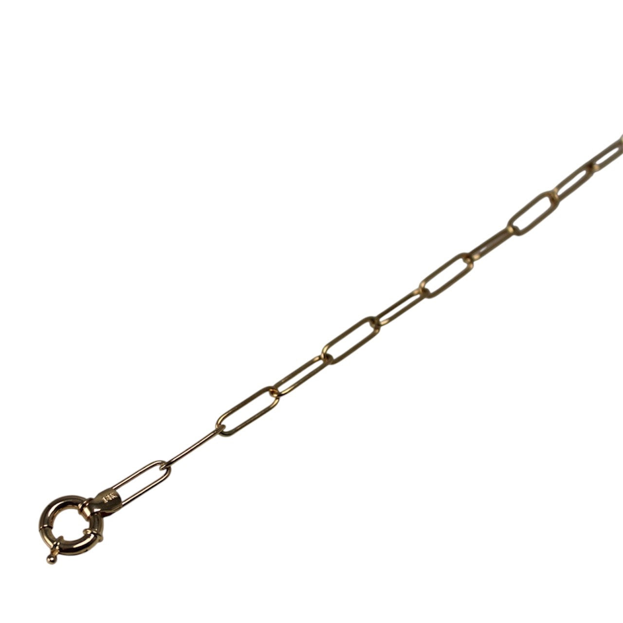 14K Gold Semisolid Paper Clip Style Bracelet