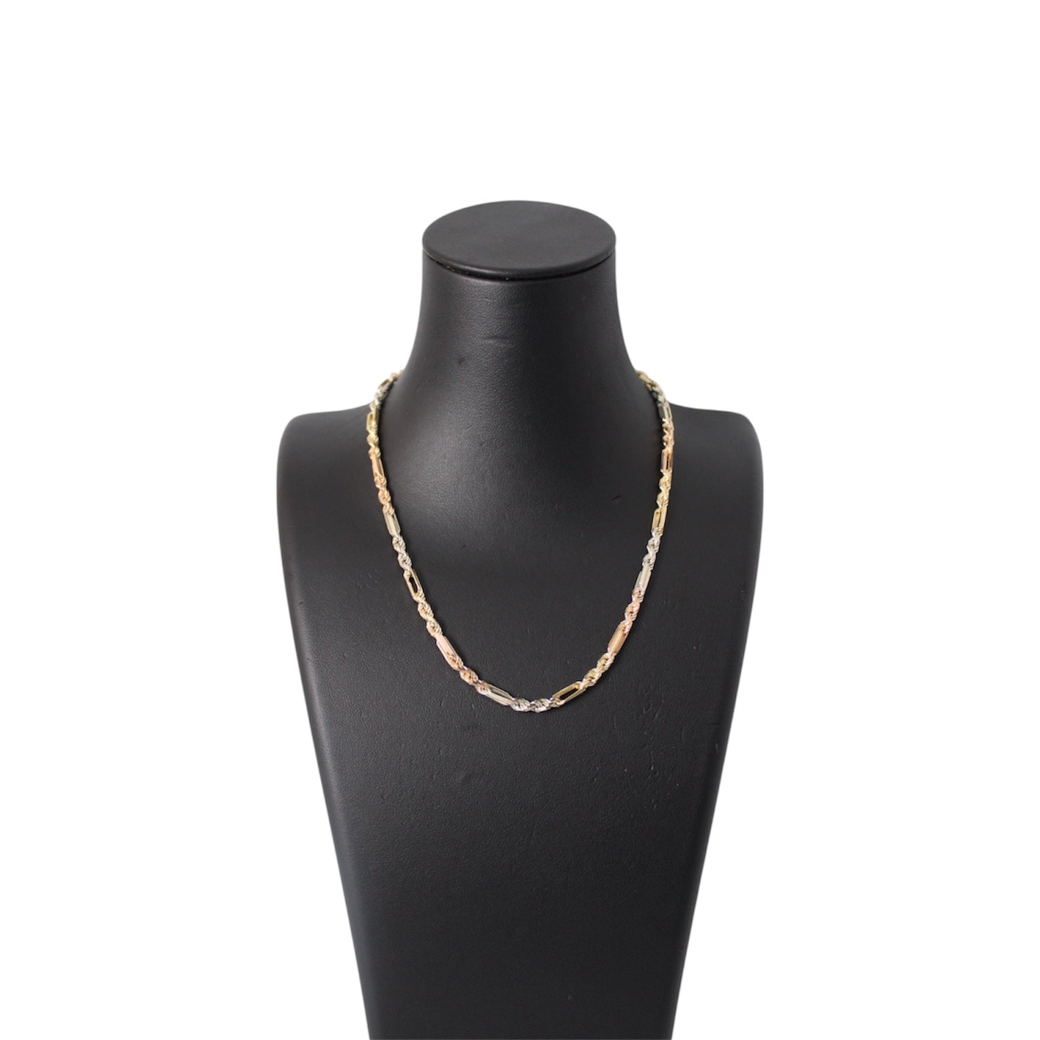 14K Gold Solid 3toned Milano chain