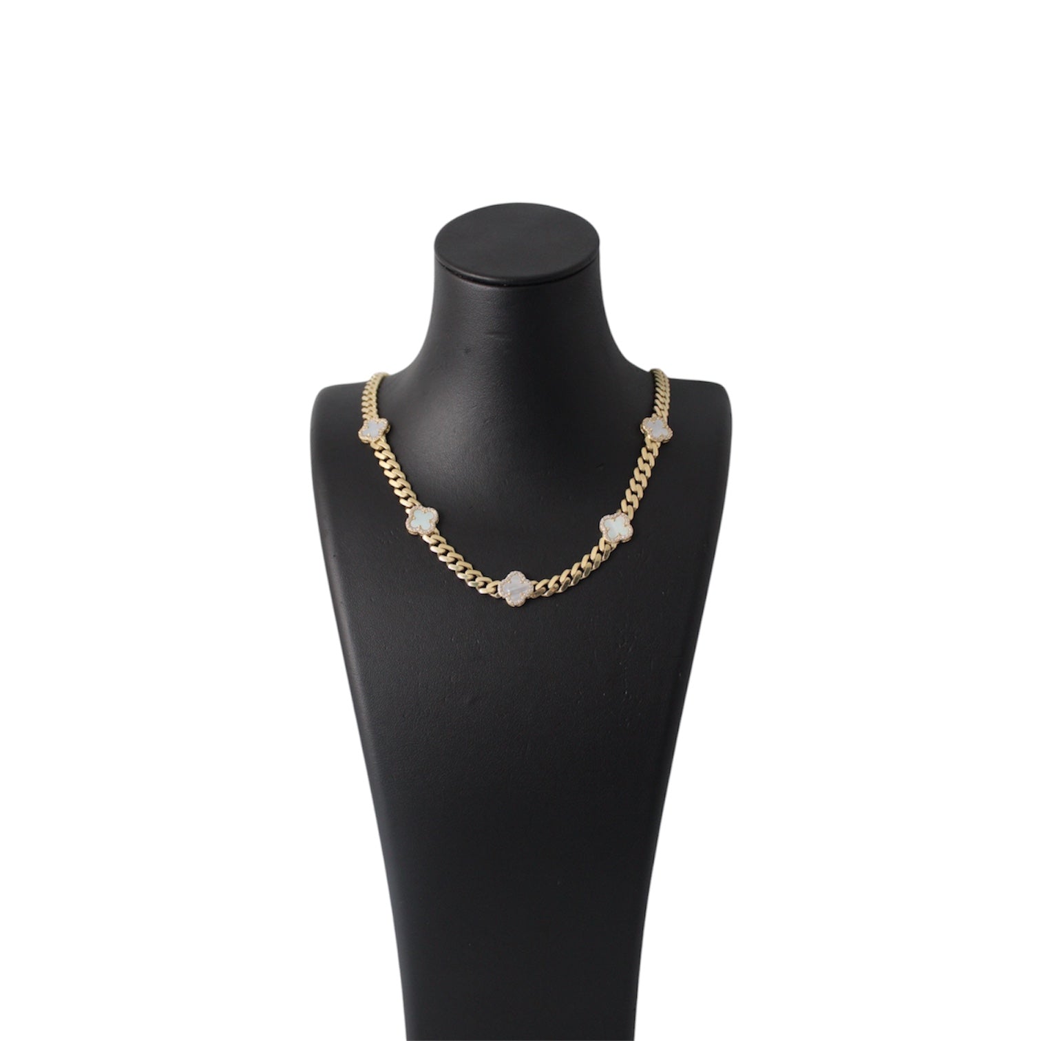 14K Gold Semisolid Cuban Chain with flowers