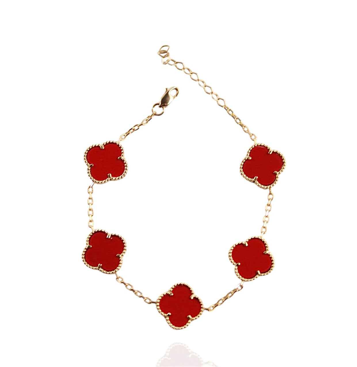 Charming Red Clover Fashion Bracelet