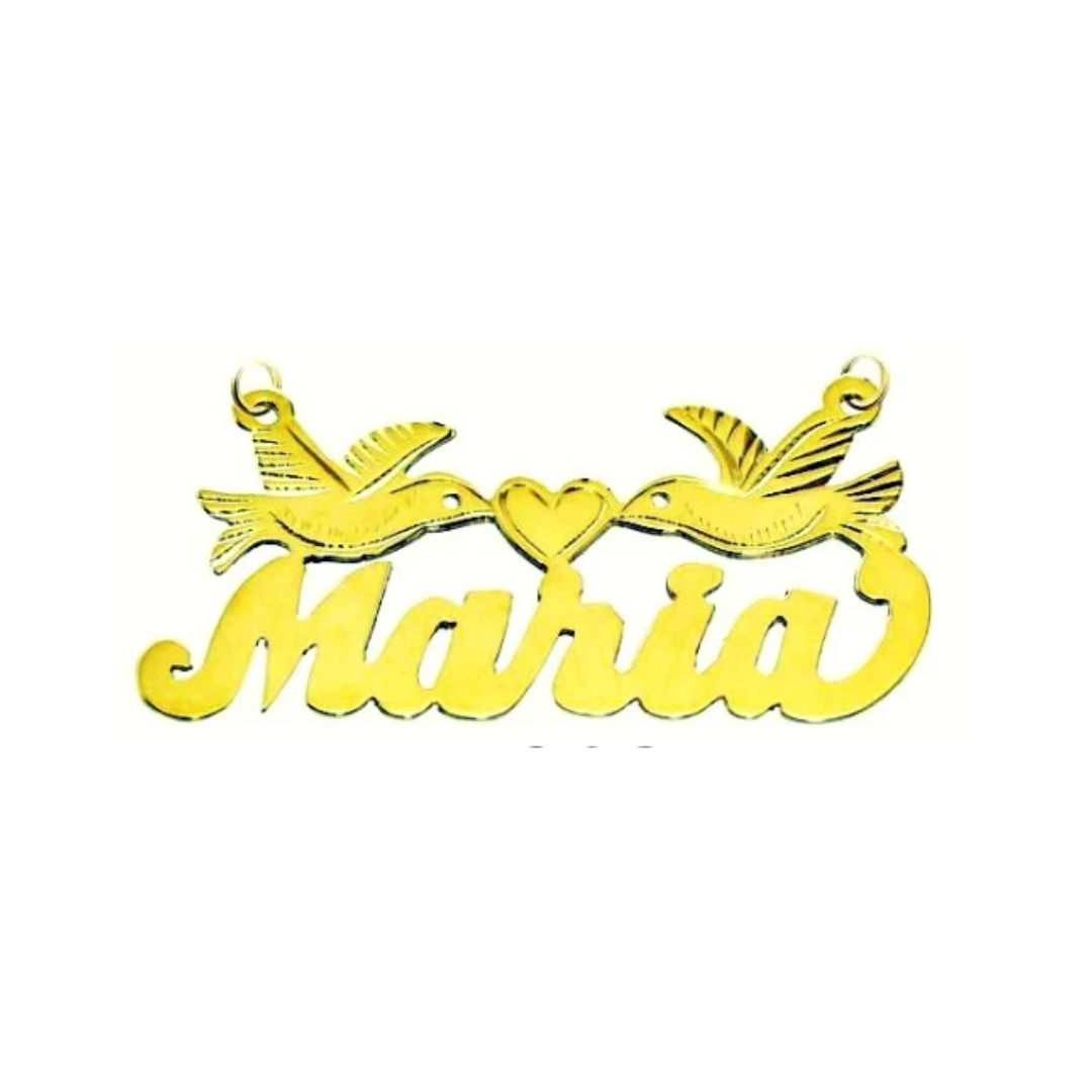 Custom Name Maria Heart Style 14K Gold