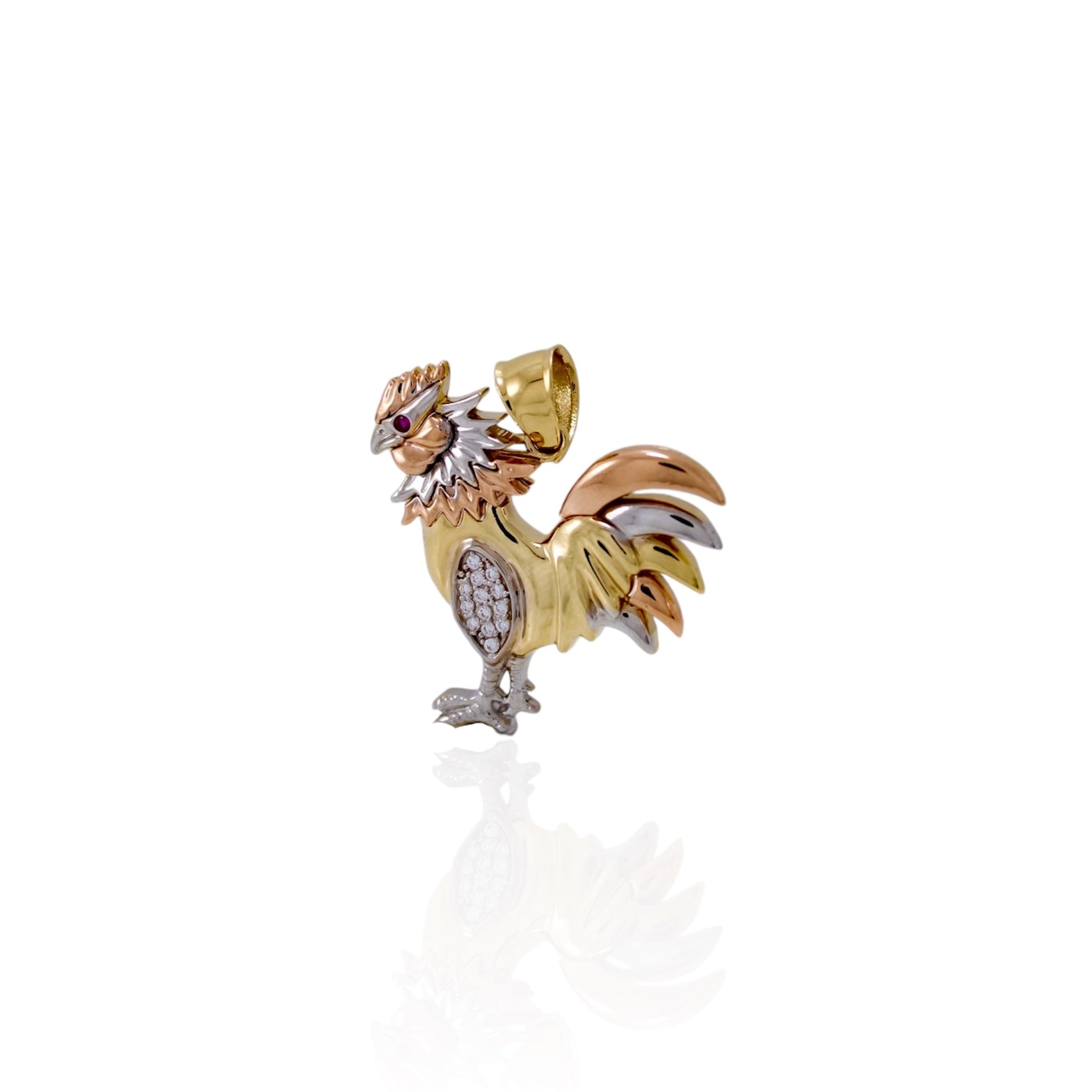 Tri-Color Rooster Pendant