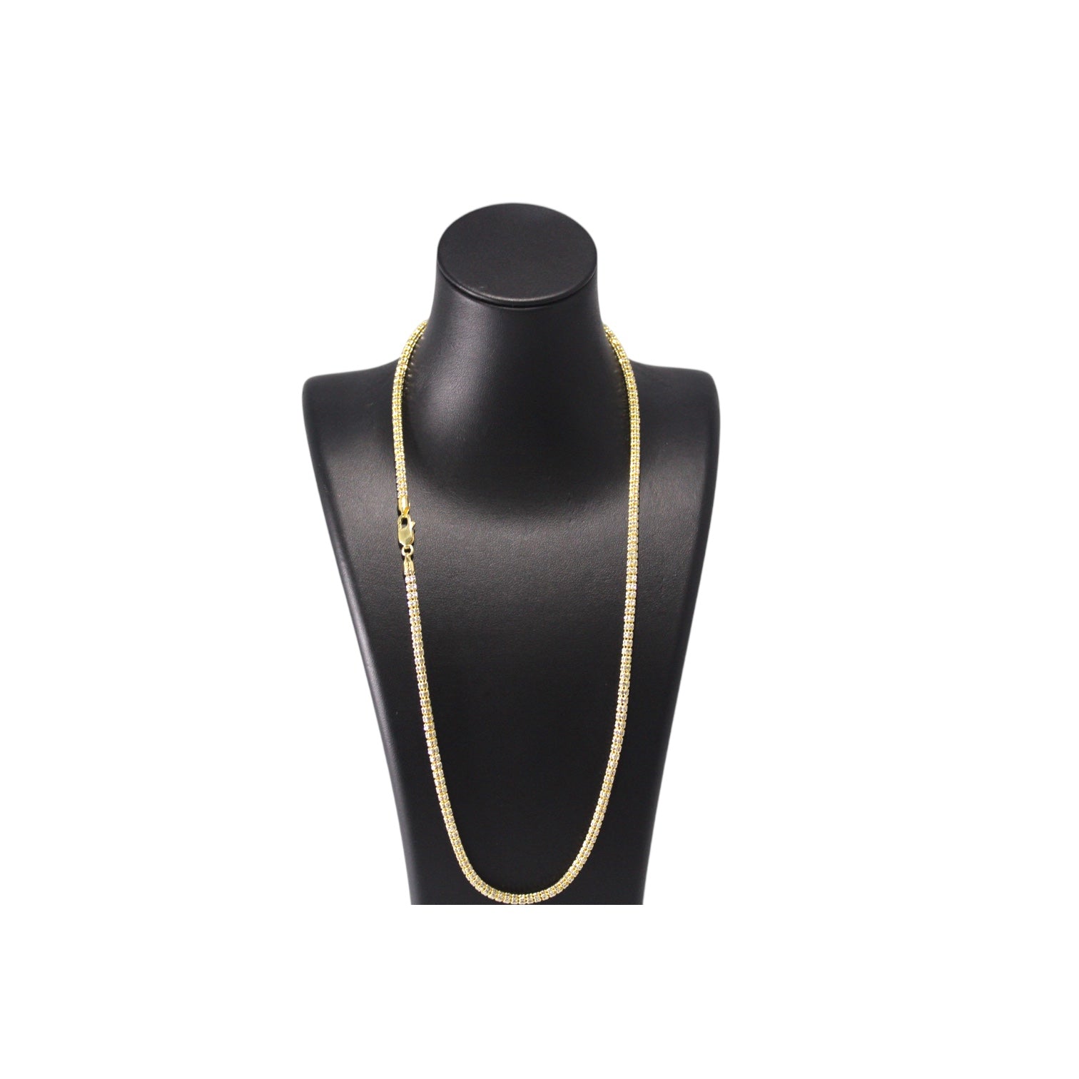 Bling Two Tone White And Yellow Gold Chain 14K