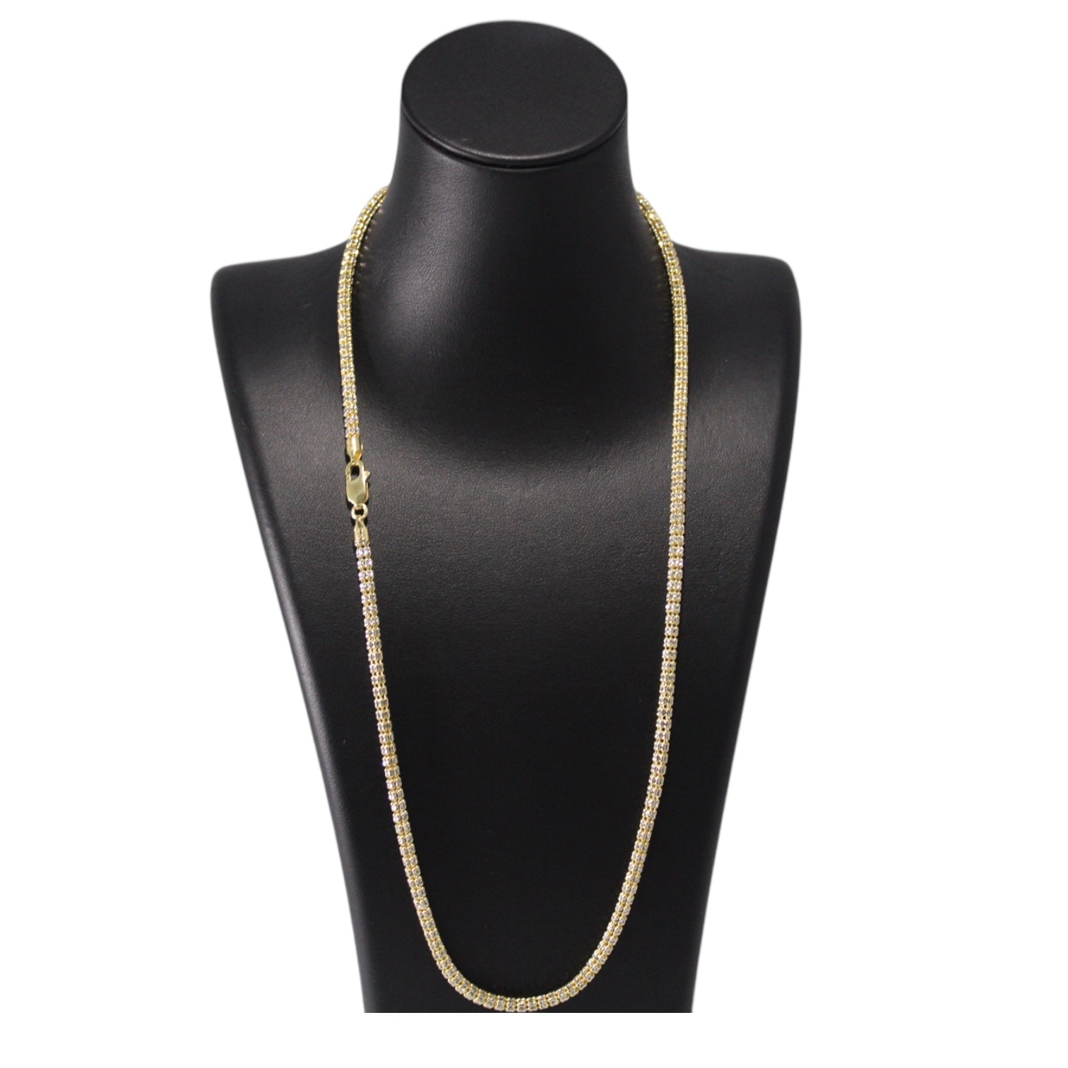 Bling Two Tone White And Yellow Gold Chain 14K