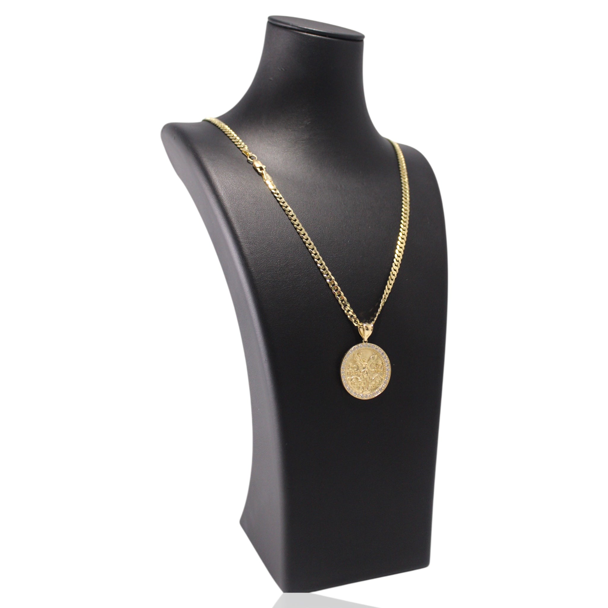 Cuban Chain With Centenario Pendant 14K Gold