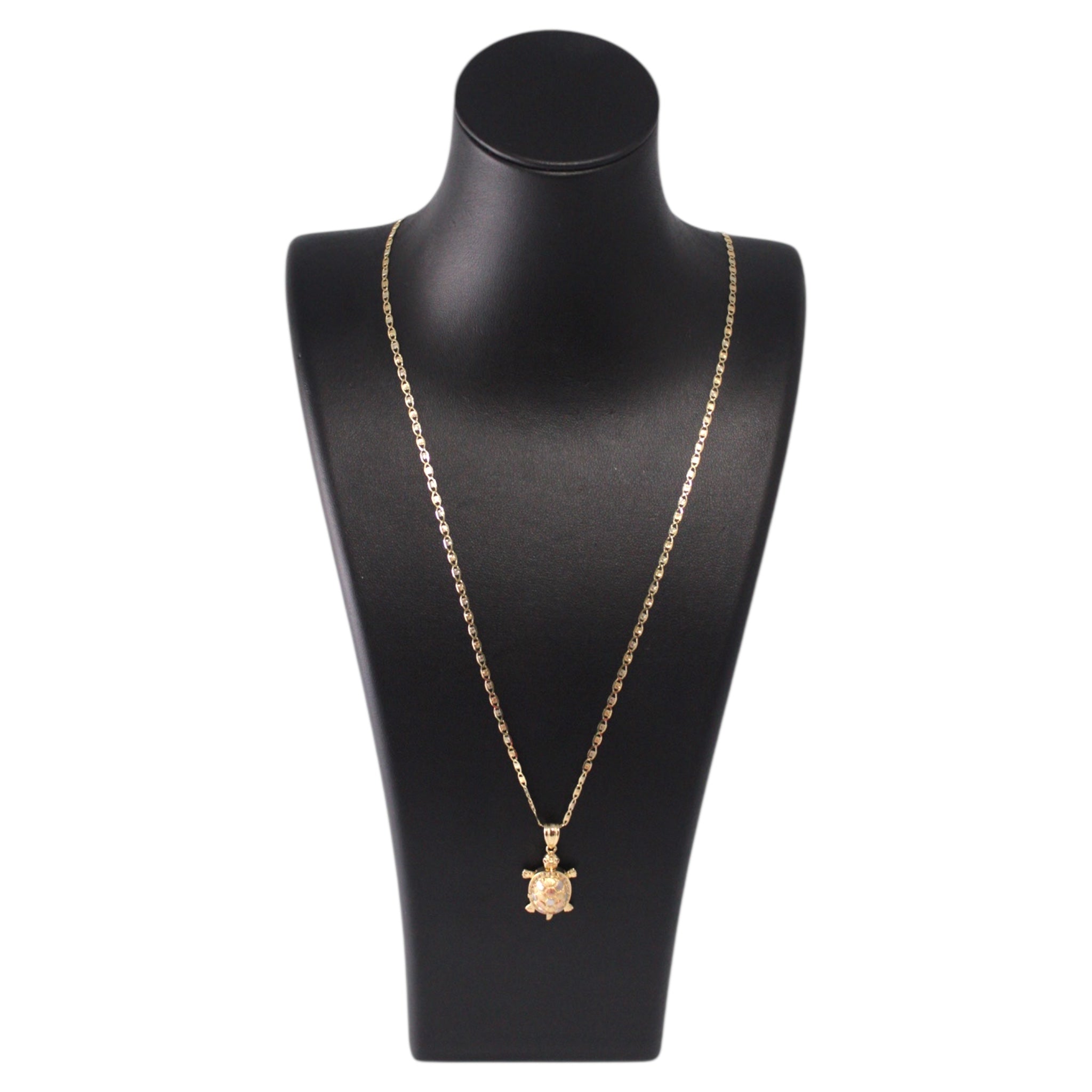 Valentino Chain With Turtle Pendant Two Tone 14K Gold