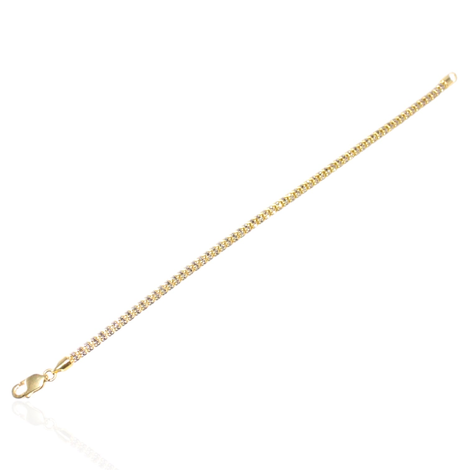 Bling Two Tone 14K Gold Bracelet