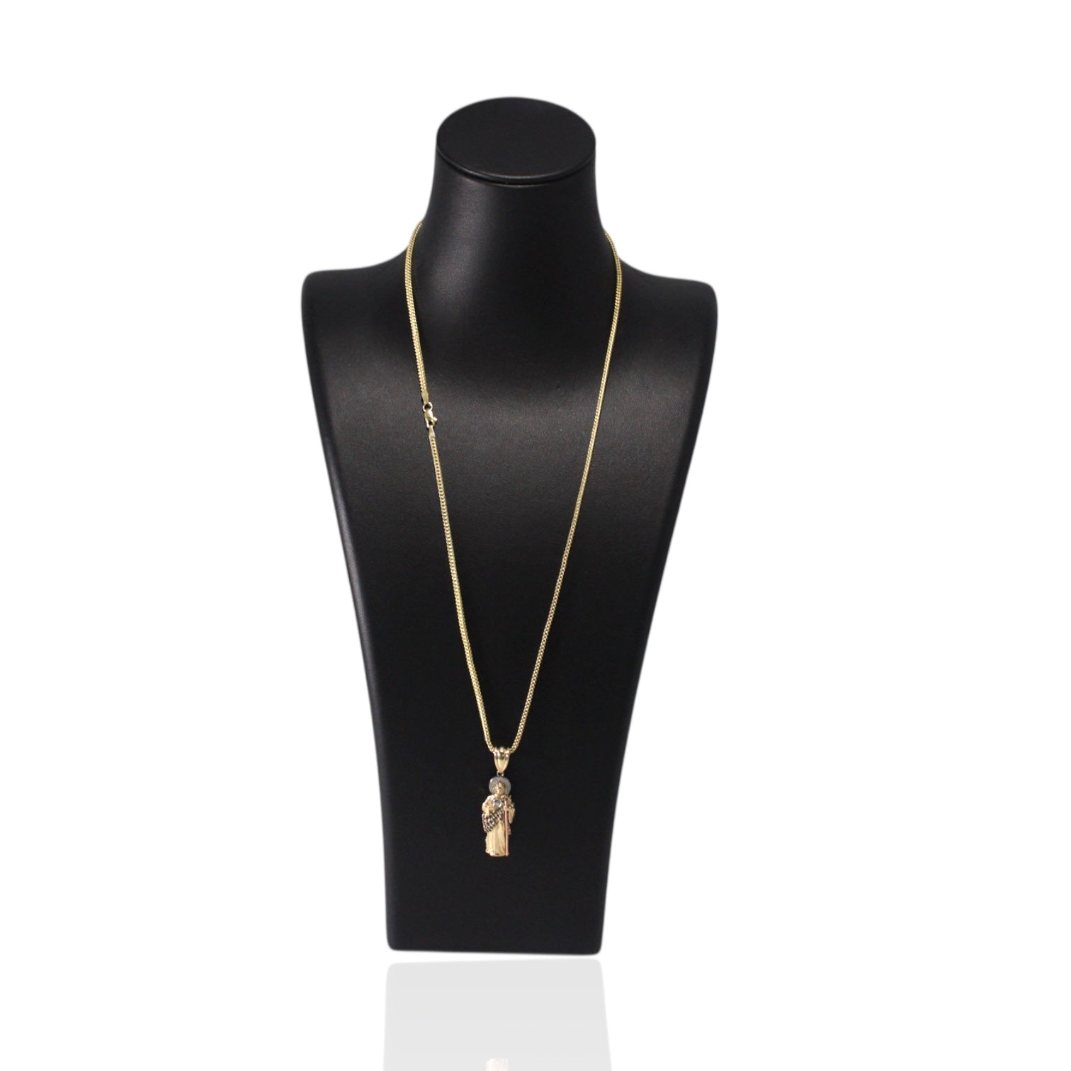 Cuban 14k Gold Chain With San Judas Pendant