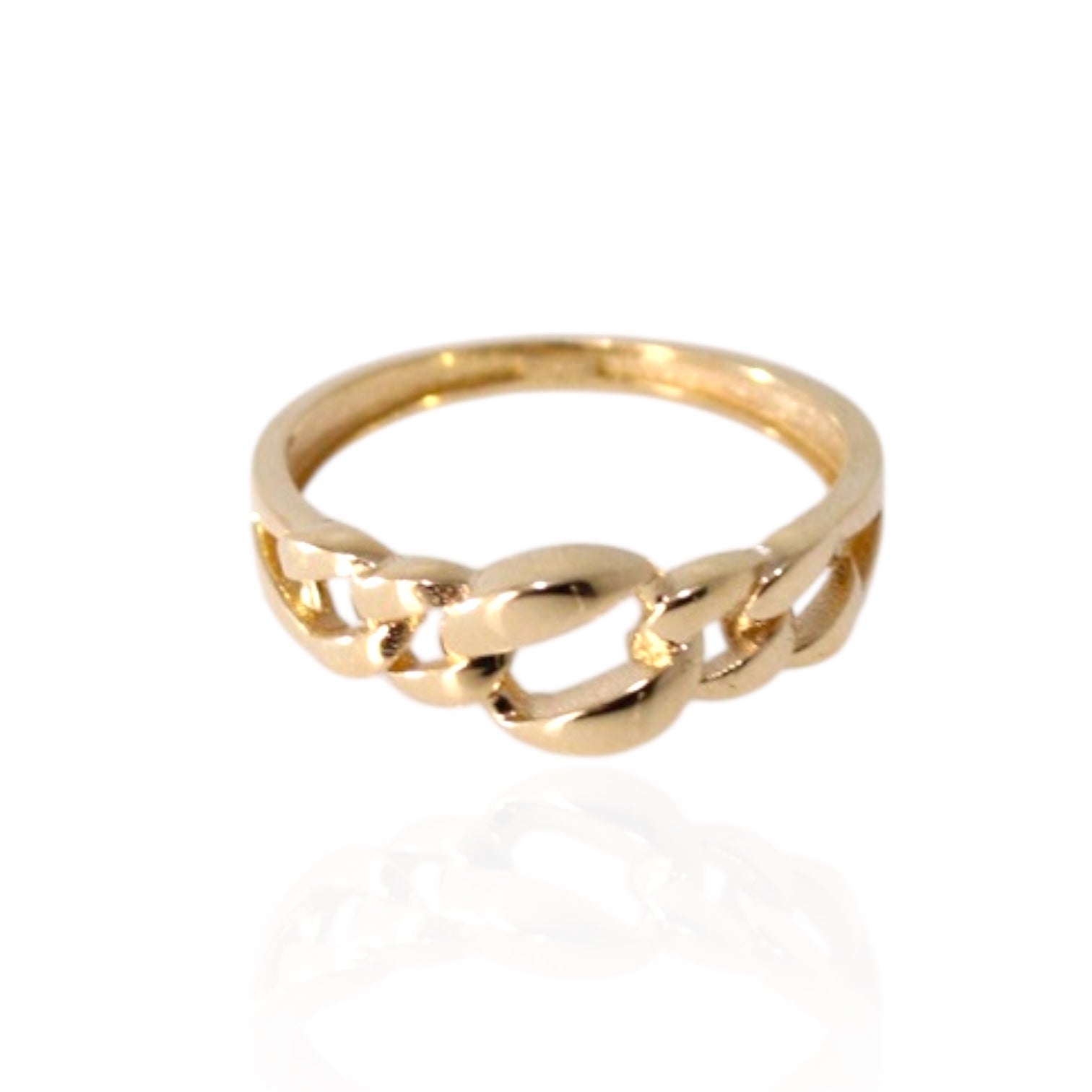 Cuban Style Fashion 14K Gold Ring