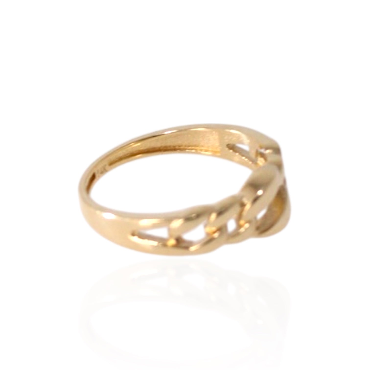 Cuban Style Fashion 14K Gold Ring