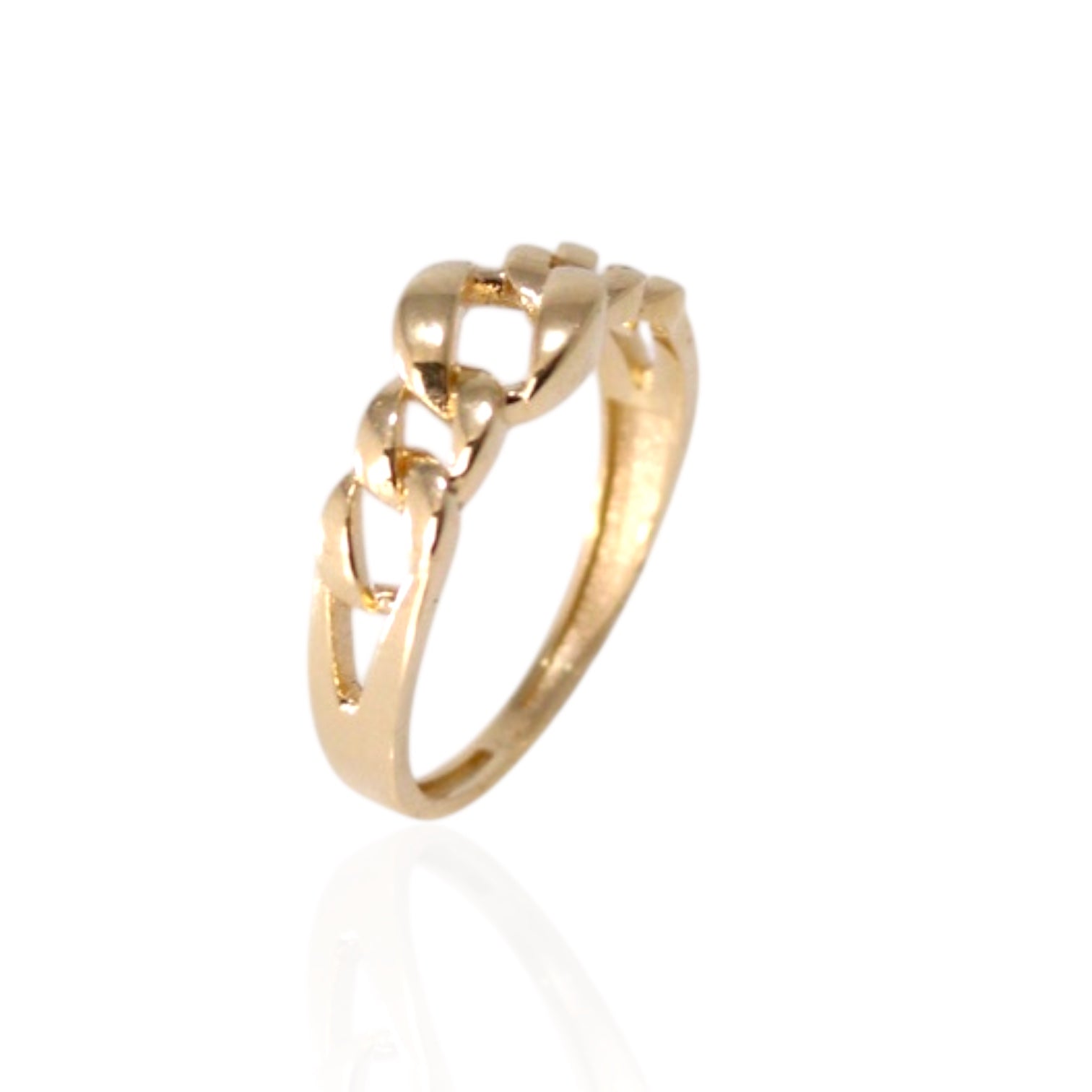 Cuban Style Fashion 14K Gold Ring