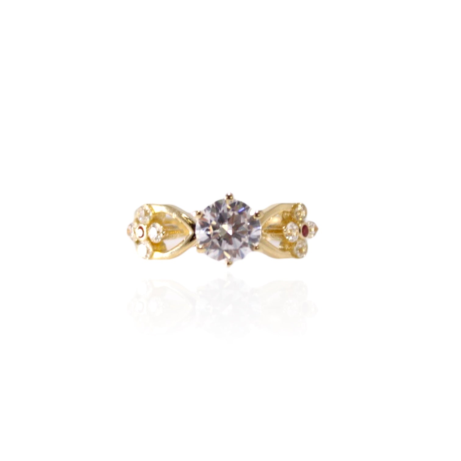 Floral Engagement Ring 14k Gold