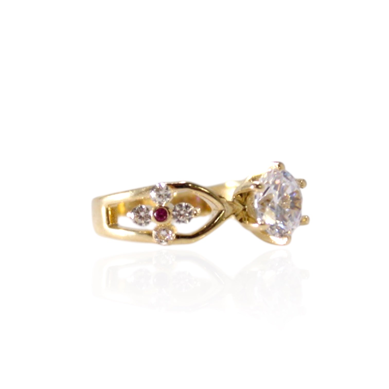 Floral Engagement Ring 14k Gold