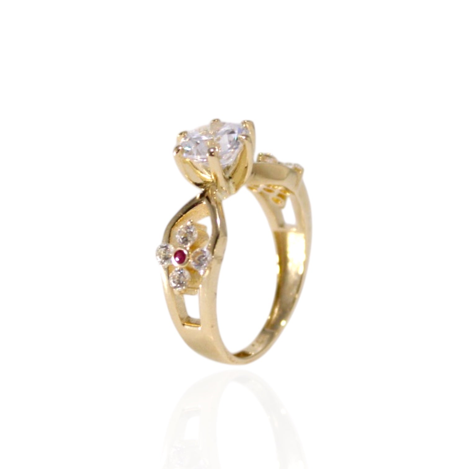 Floral Engagement Ring 14k Gold