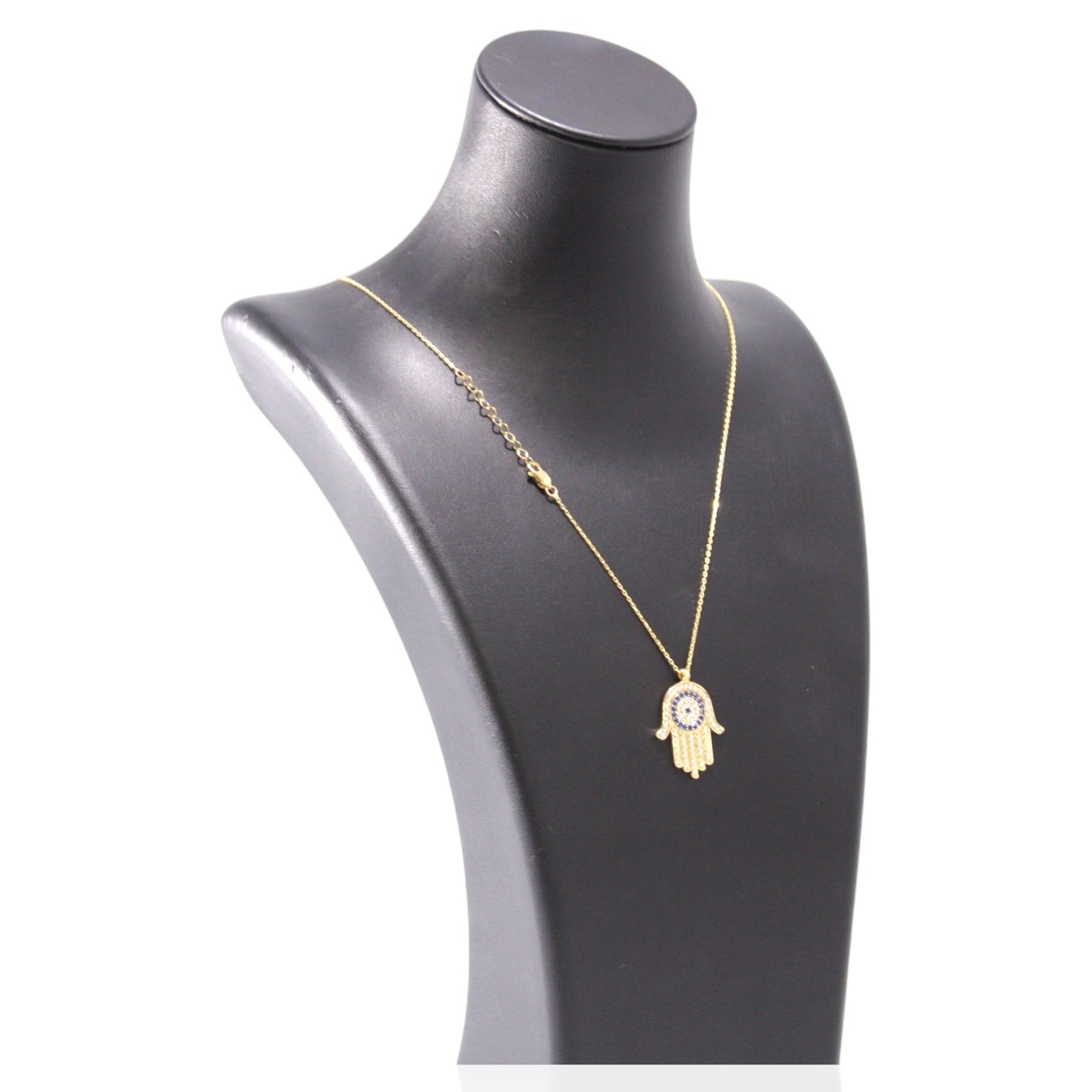 Ojo Turco Hand Pendant Chain 14K Gold