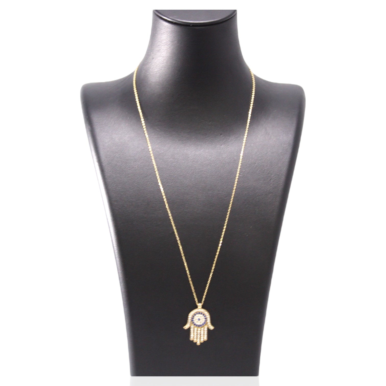 Ojo Turco Hand Pendant Chain 14K Gold