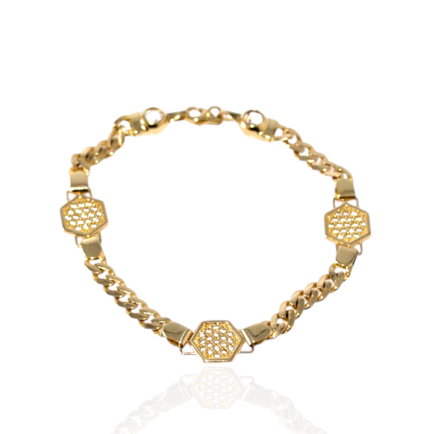 Cuban Fashion 14K Gold Bracelet