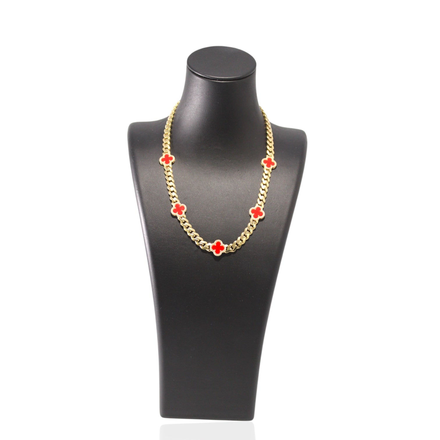 Fashion Red Inspired Cuban Necklace 14K Gold