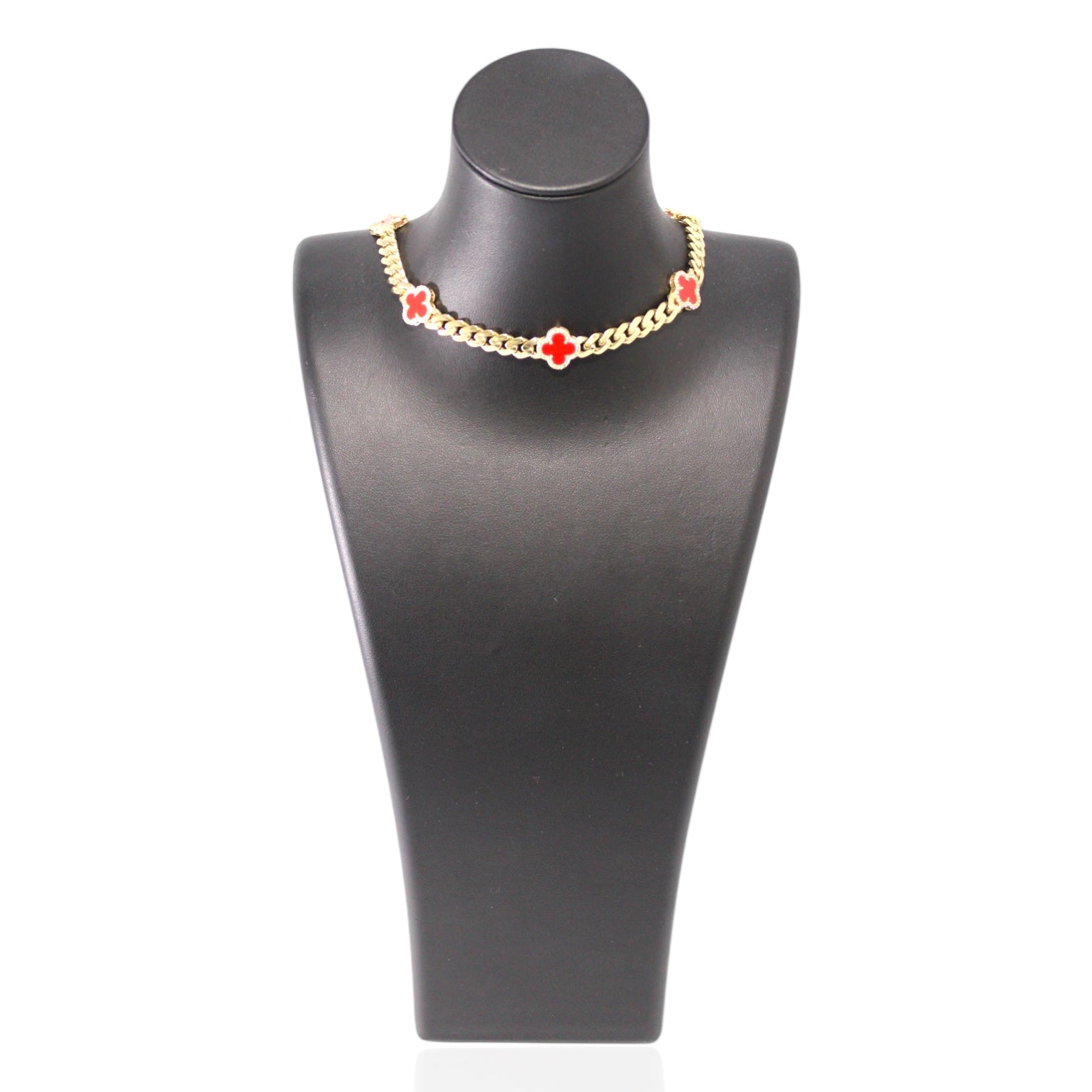 Fashion Red Inspired Cuban Necklace 14K Gold