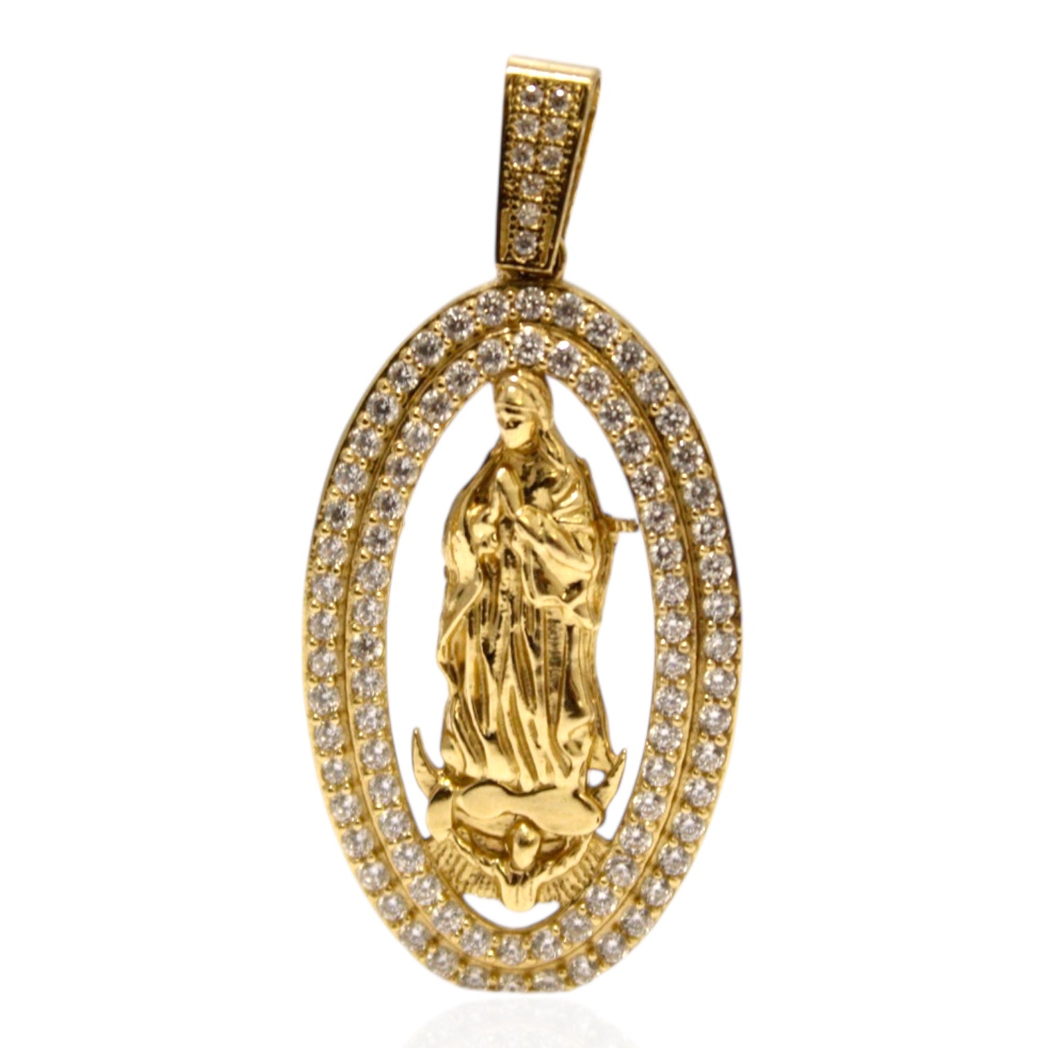 Mary Virgin Pendant 14K Gold with zc