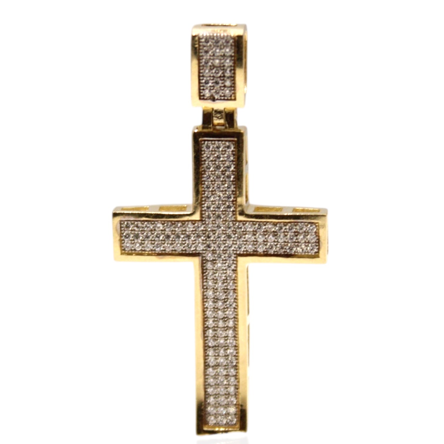 CZ Cross Pendant 14K Gold
