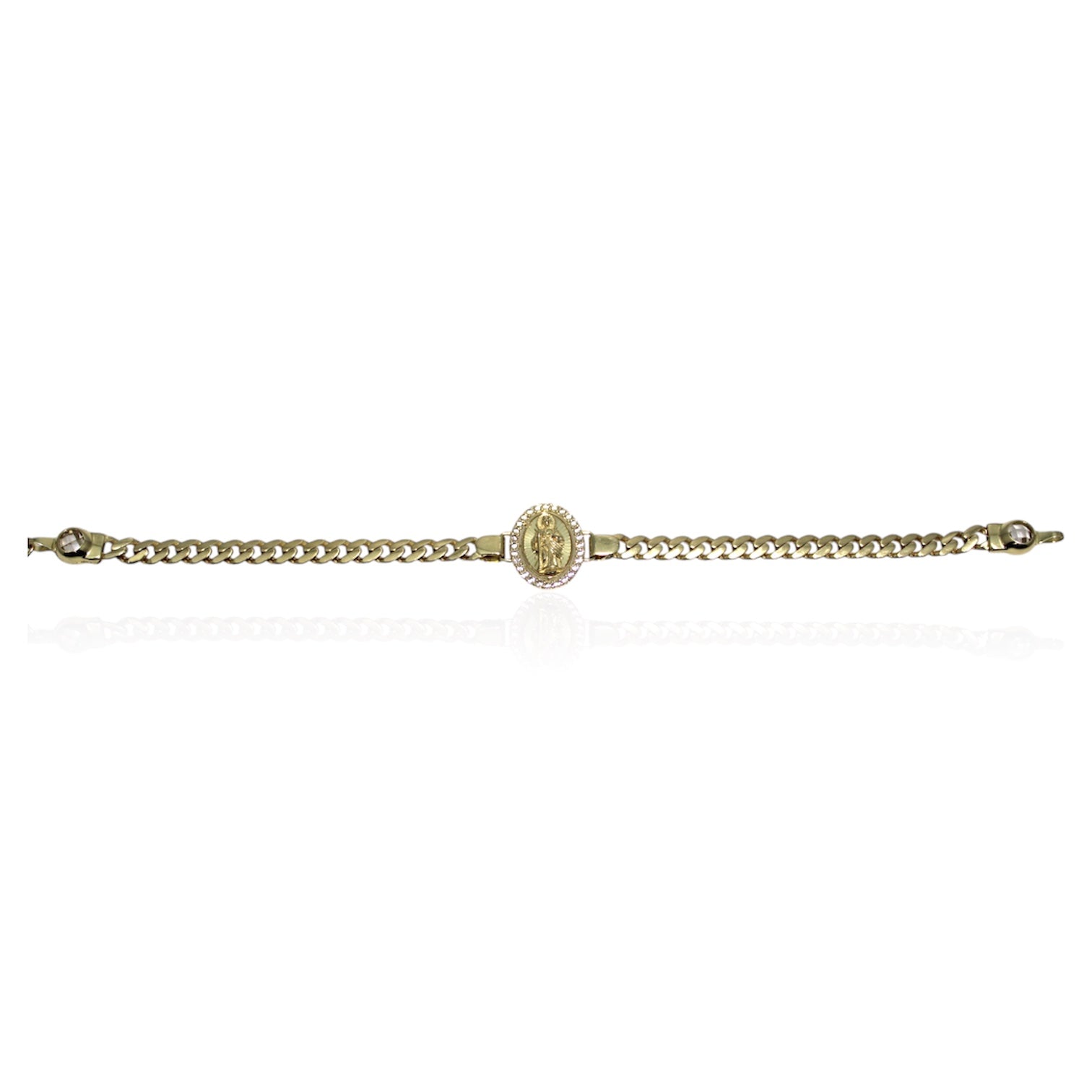 MONACO BRACELET WITH SAN JUDAS IMAGE 14K GOLD