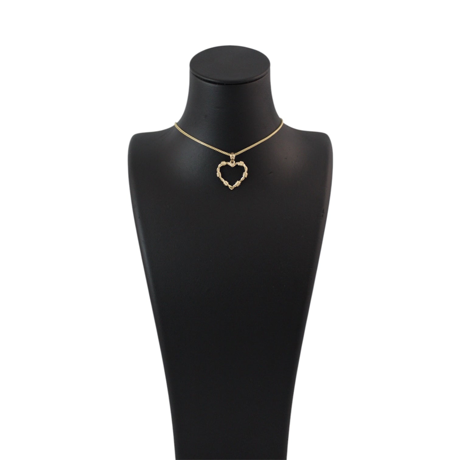 14K Gold Semi Solid Franco Chain With A Solid Karol G Style Heart Pendant