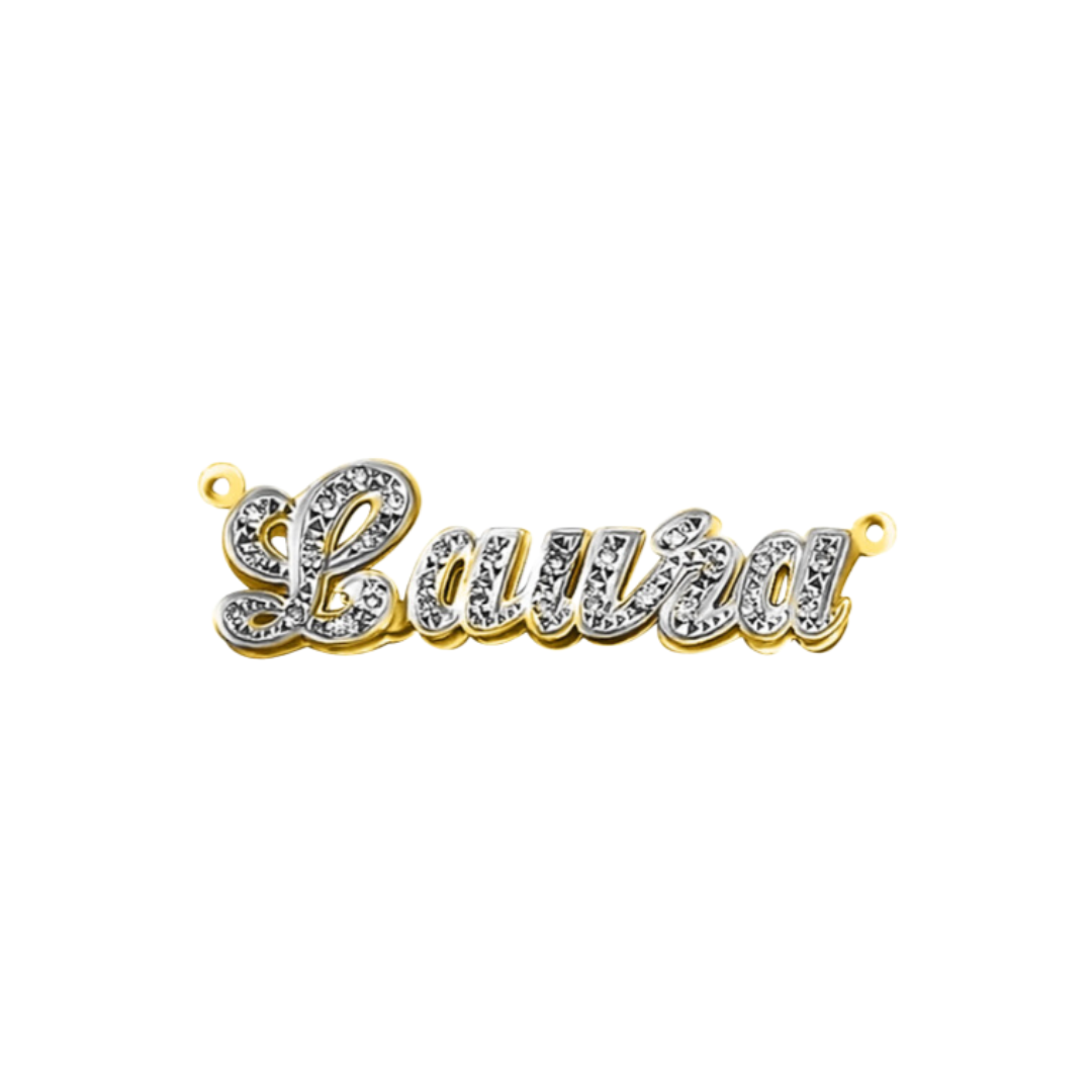 Custom Name Laura Style 3D 14K Gold
