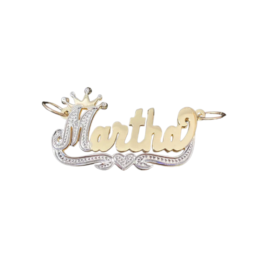Custom Name Crown Martha Style 14K Gold
